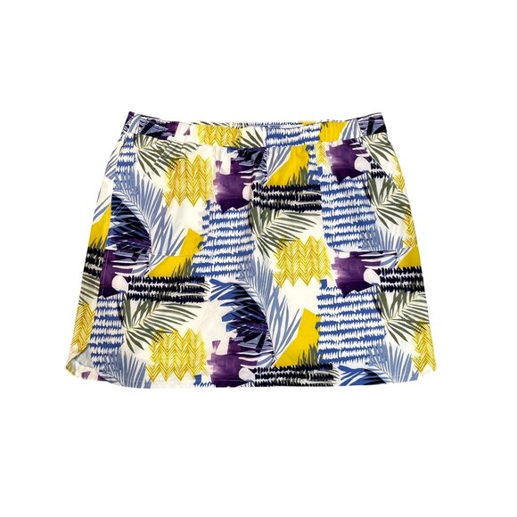 Chicos Tropical Print Coastal Lightweight Skort Built In Shorts Stretch Fabric 3 - Picture 1 of 8